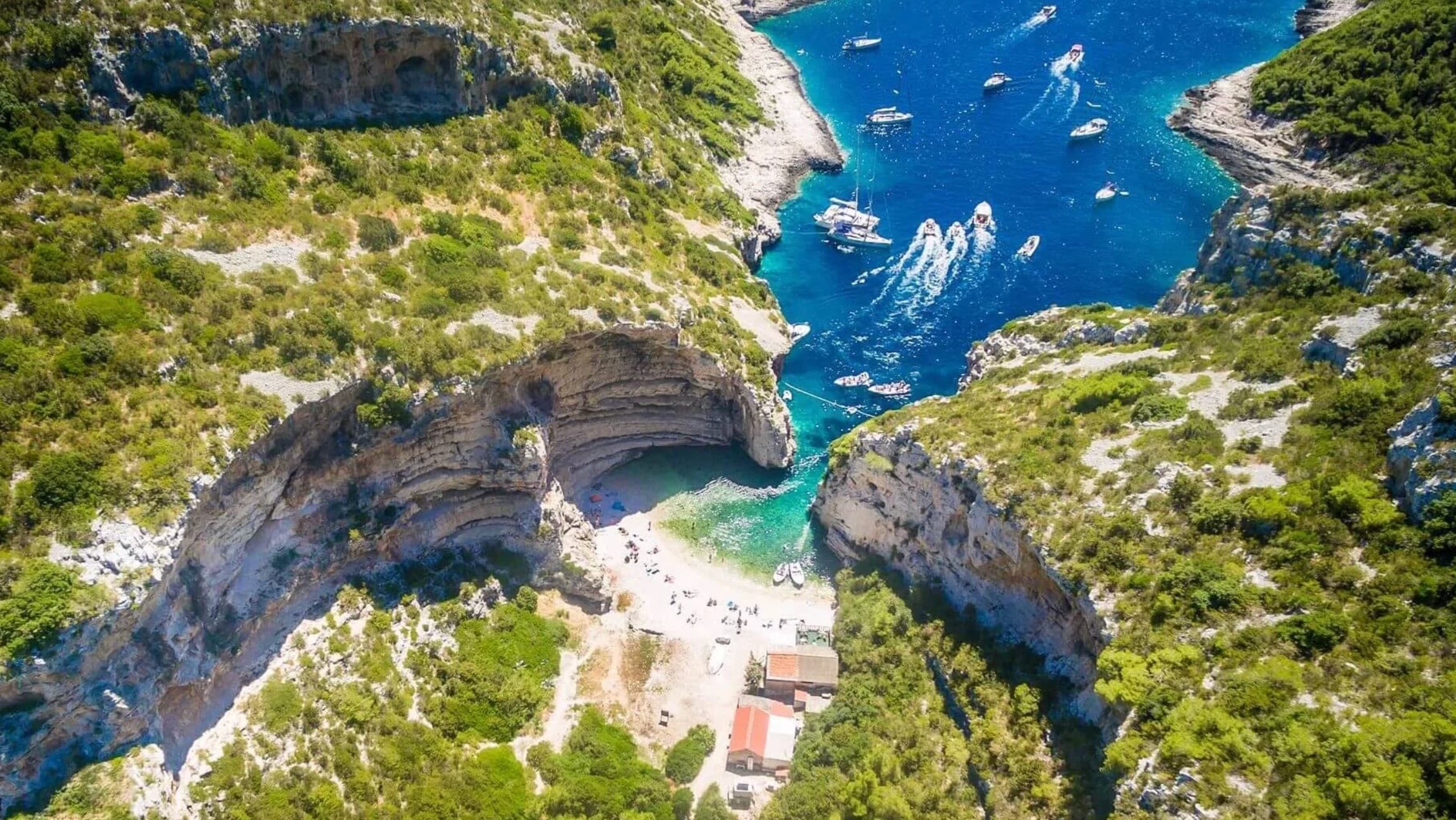 Bay with yachts in Croatia