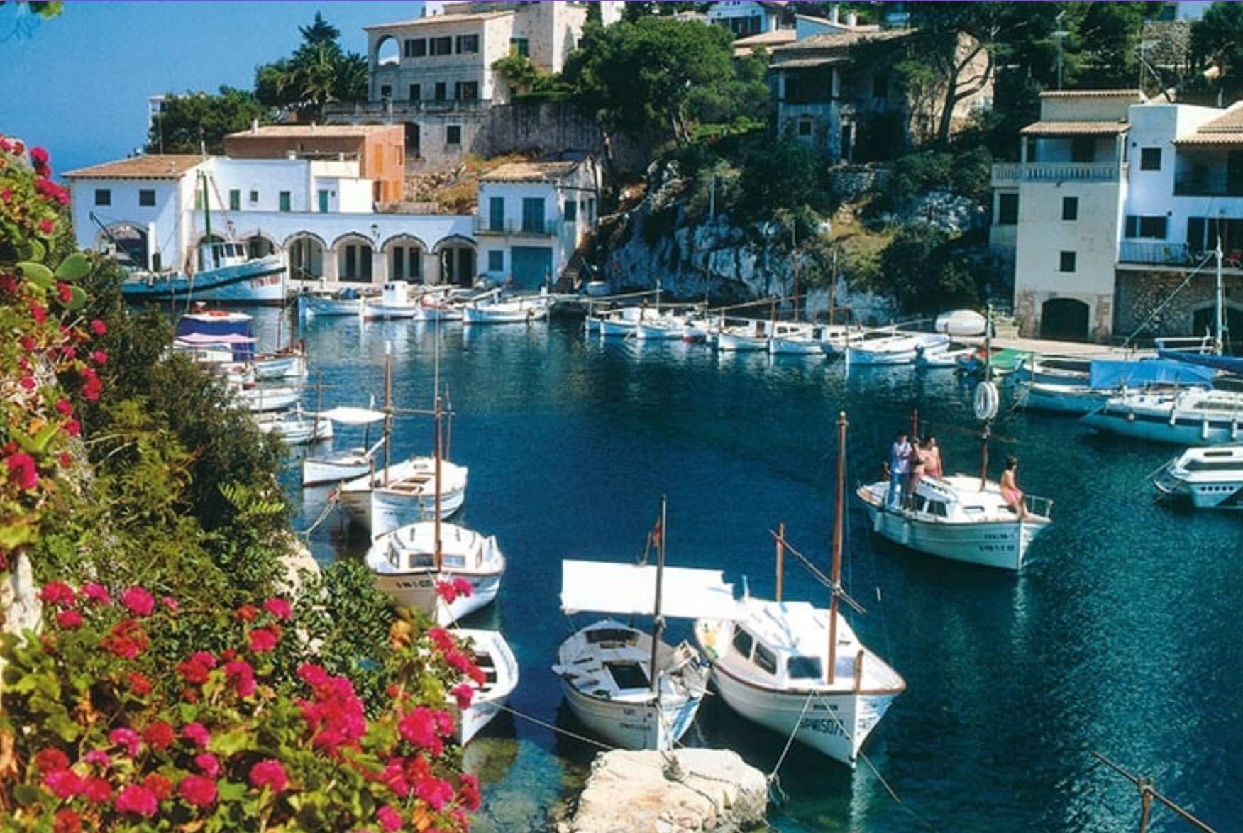 Turquoise cove of Mallorca viewed from the yacht deck