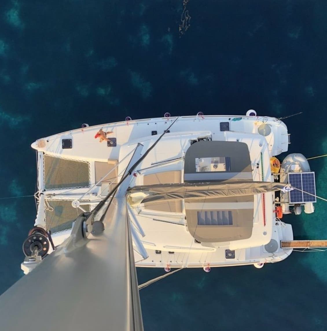 Sunset from the catamaran deck near Mallorca