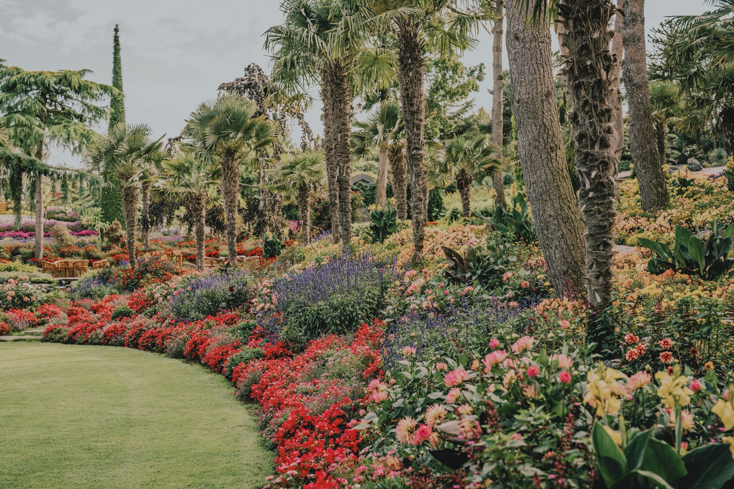 Tropical gardens of Flor og Fjære island