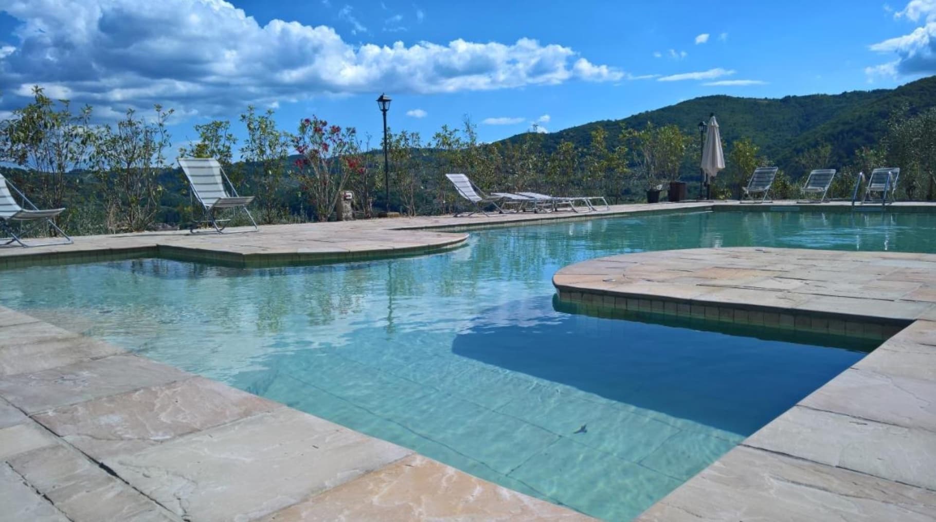 Yoga practice on a villa terrace in Tuscany